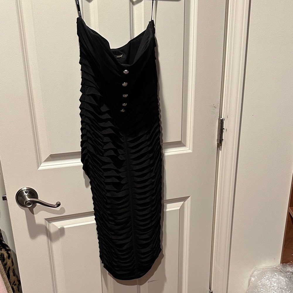 Betsey Johnson Black Layered Maxi Dress